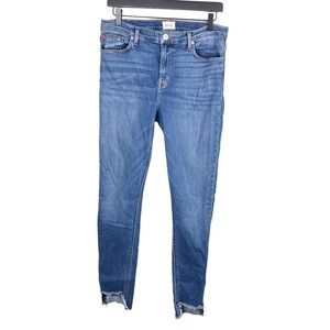 Hudson Natalie Super Skinny Jeans Distressed Sharkbite Hem Medium Wash Size 31
